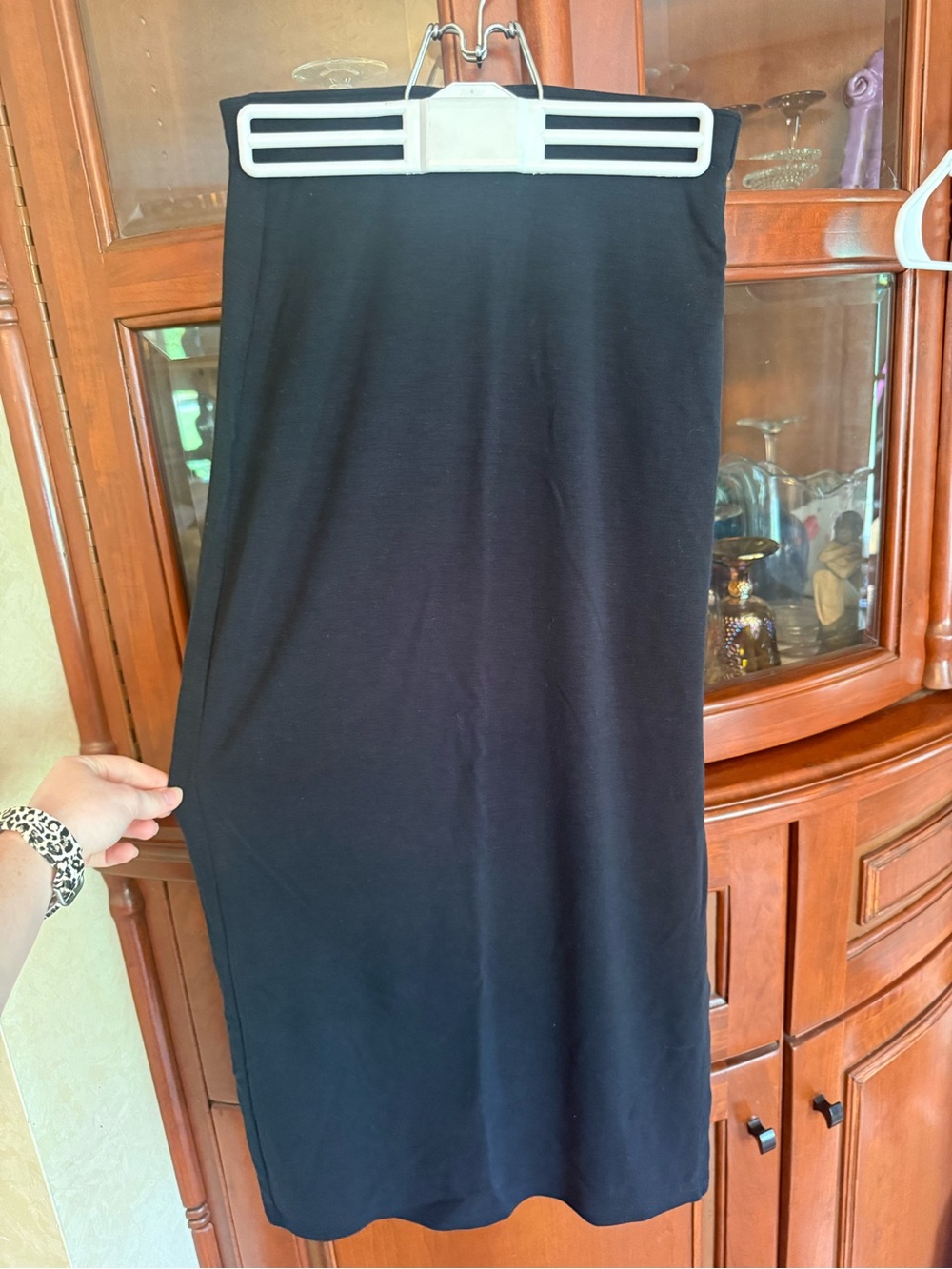 Hollister Ultra High-Rise Black Maxi Skirt Side Slit Size S NWOT